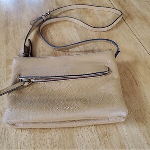 Vince Camuto Tan Gold Crossbody Bag with Minimalist Design